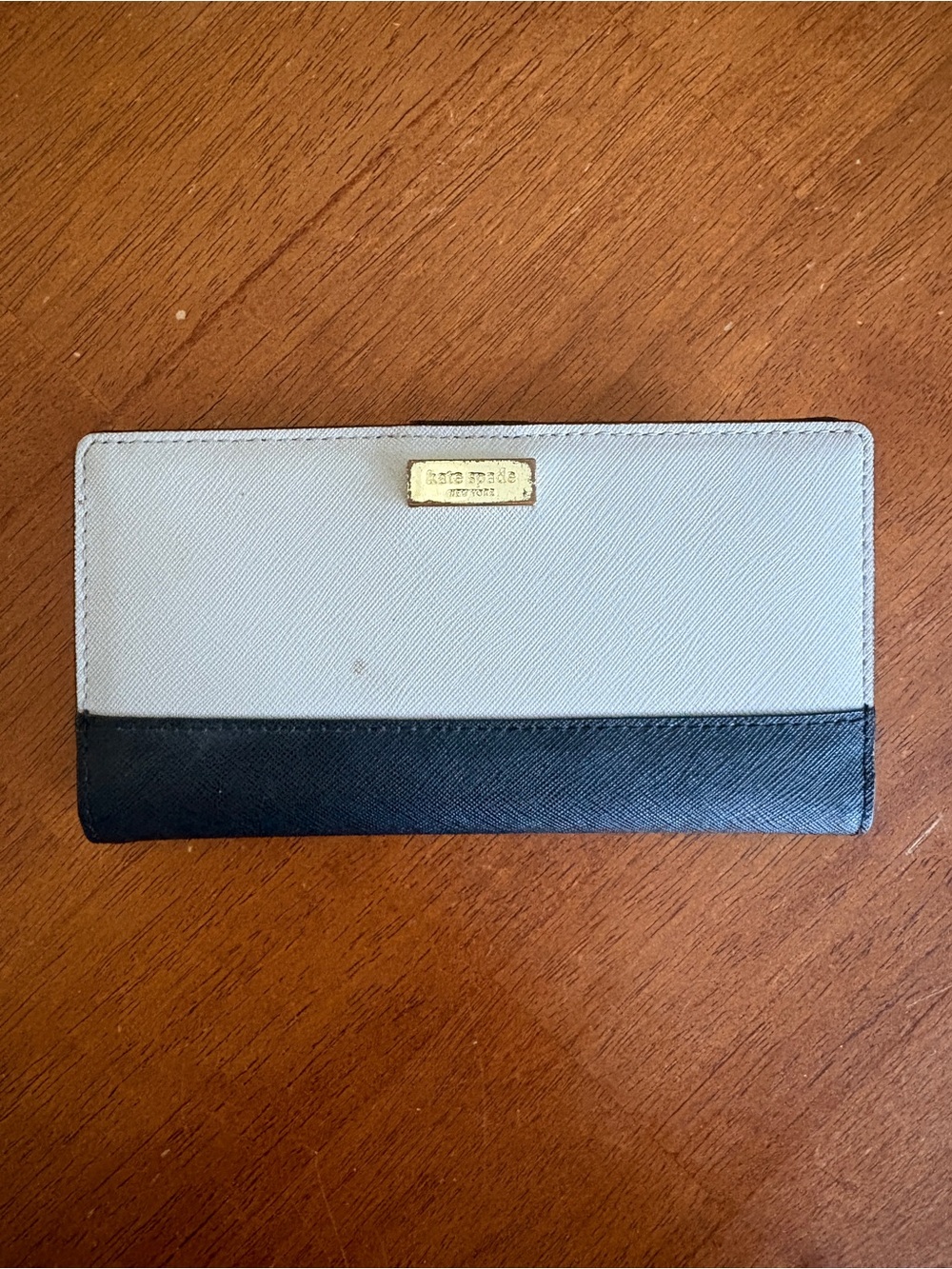 kate spade Two-Tone Wallet in Taupe and Black